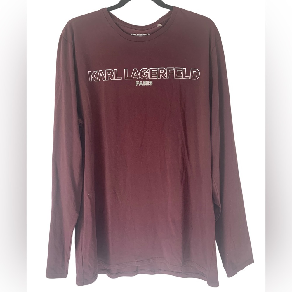 NWOT Karl Lagerfeld Paris Men's Graphic Logo T-Shirt Long Sleeve L